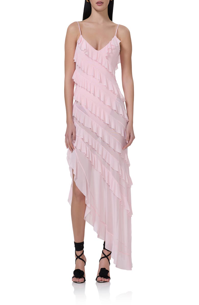 AFRM Vienna Tiered Ruffle Maxi Dress, Main, color, Pinkesque