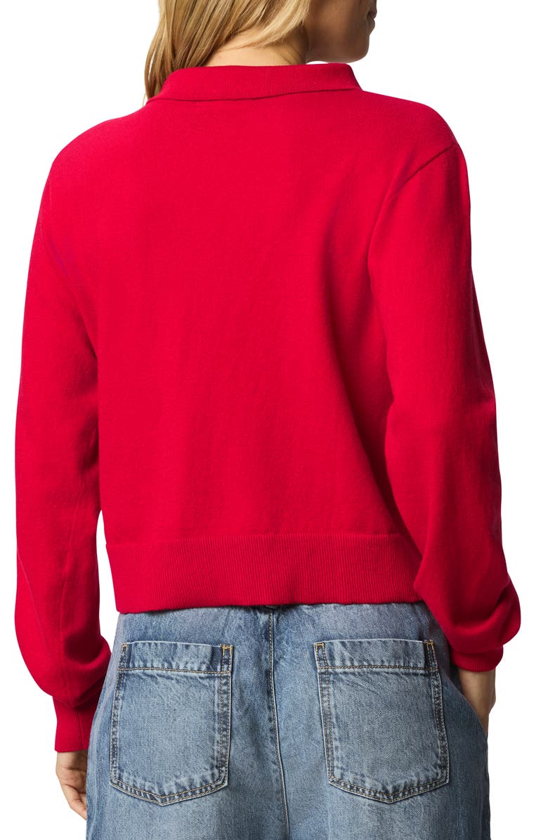 Splendid Phoebe Polo Sweater, Alternate, color, Rouge Red