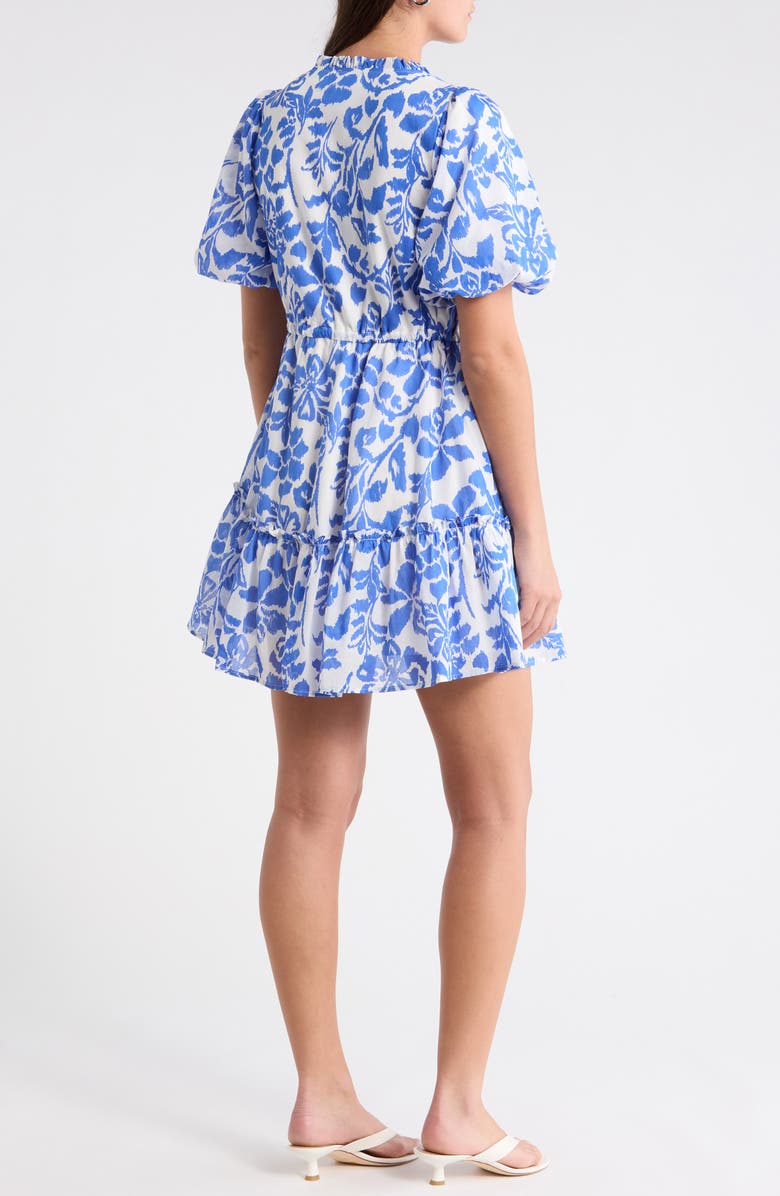 SUGARLIPS Elaris Floral Noella Shift Minidress, Alternate, color, Whiteblue