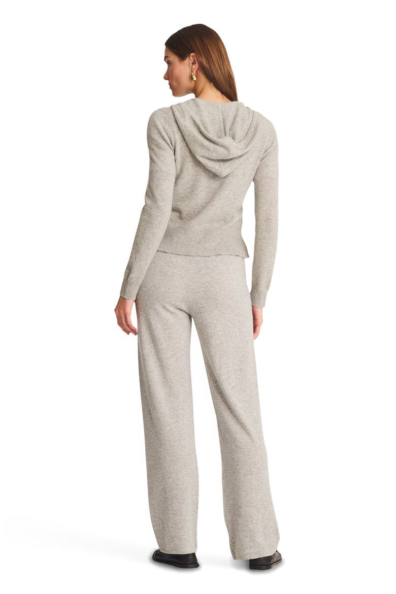 Signature Cashmere Cropped Zip Up Hoodie, Alternate, color, Cement