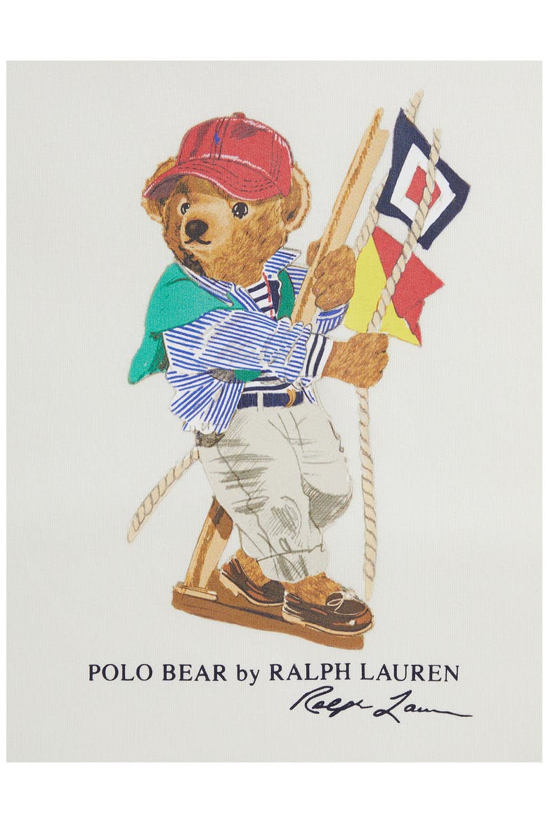 Kids' Polo Bear Fleece Pullover Hoodie, Alternate, color, DECK WASH WHITE
