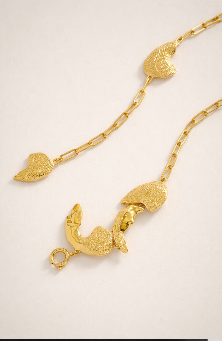 YOJ Shell Oldi Medium Necklace in Gold, Alternate, color, Gold