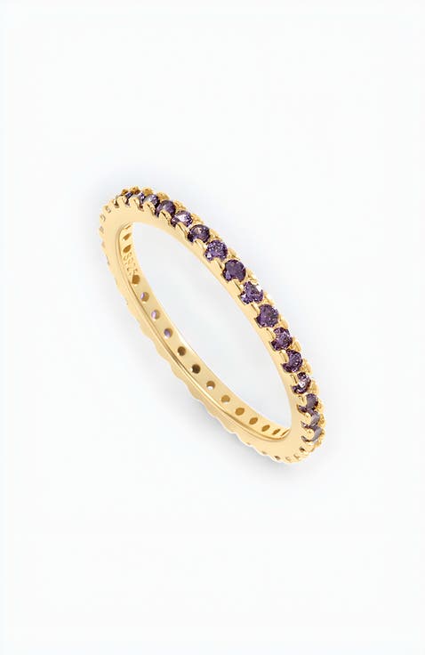 February Birthstone Eternity Stacking Ring