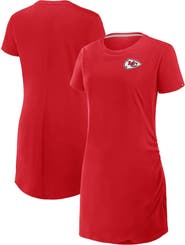 FANATICS Women's Fanatics Red Kansas City Chiefs Ruched Drape T-Shirt Dress