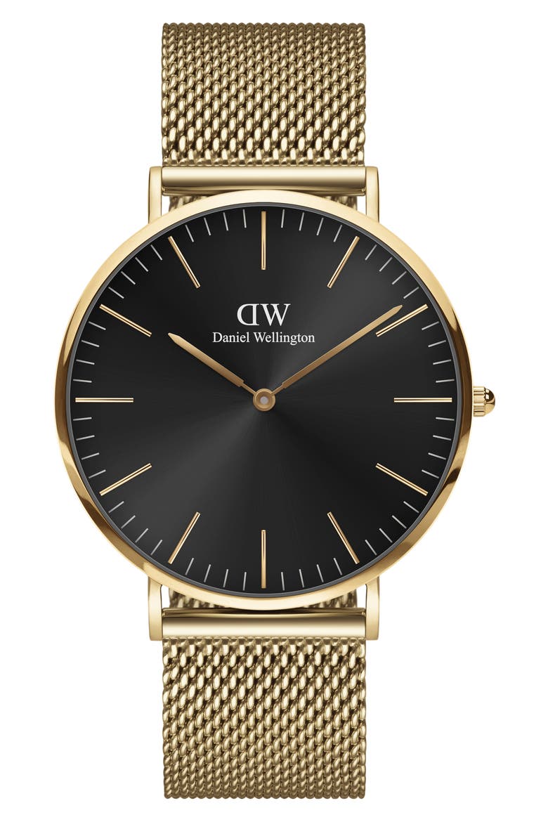 Classic Evergold Mesh Strap Watch, 40mm, Main, color, GOLD