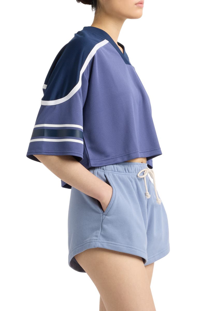 New Balance Oversize Crop Jersey Mesh V-Neck T-Shirt, Alternate, color, 