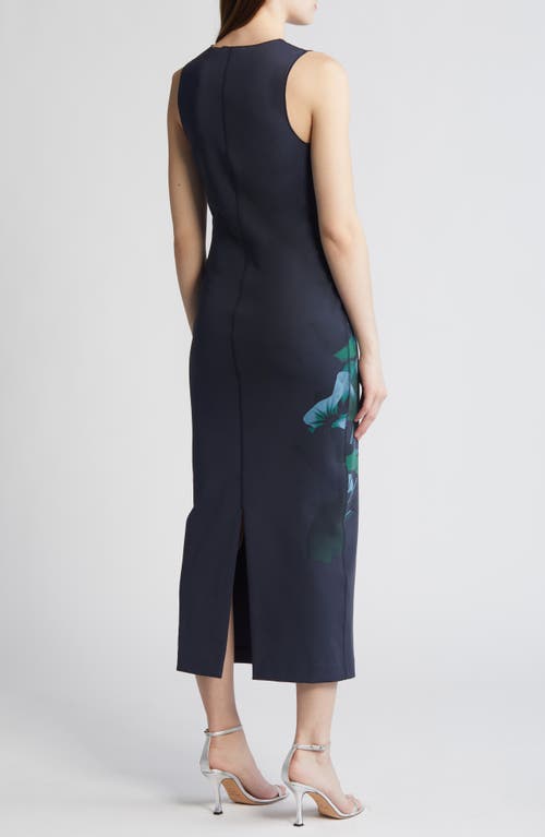 Ted Baker London Cloudi Print Scuba Body-con Dress In Navy