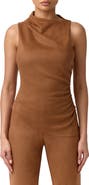Naked Wardrobe Ruched Asymmetric Faux Suede Tank
