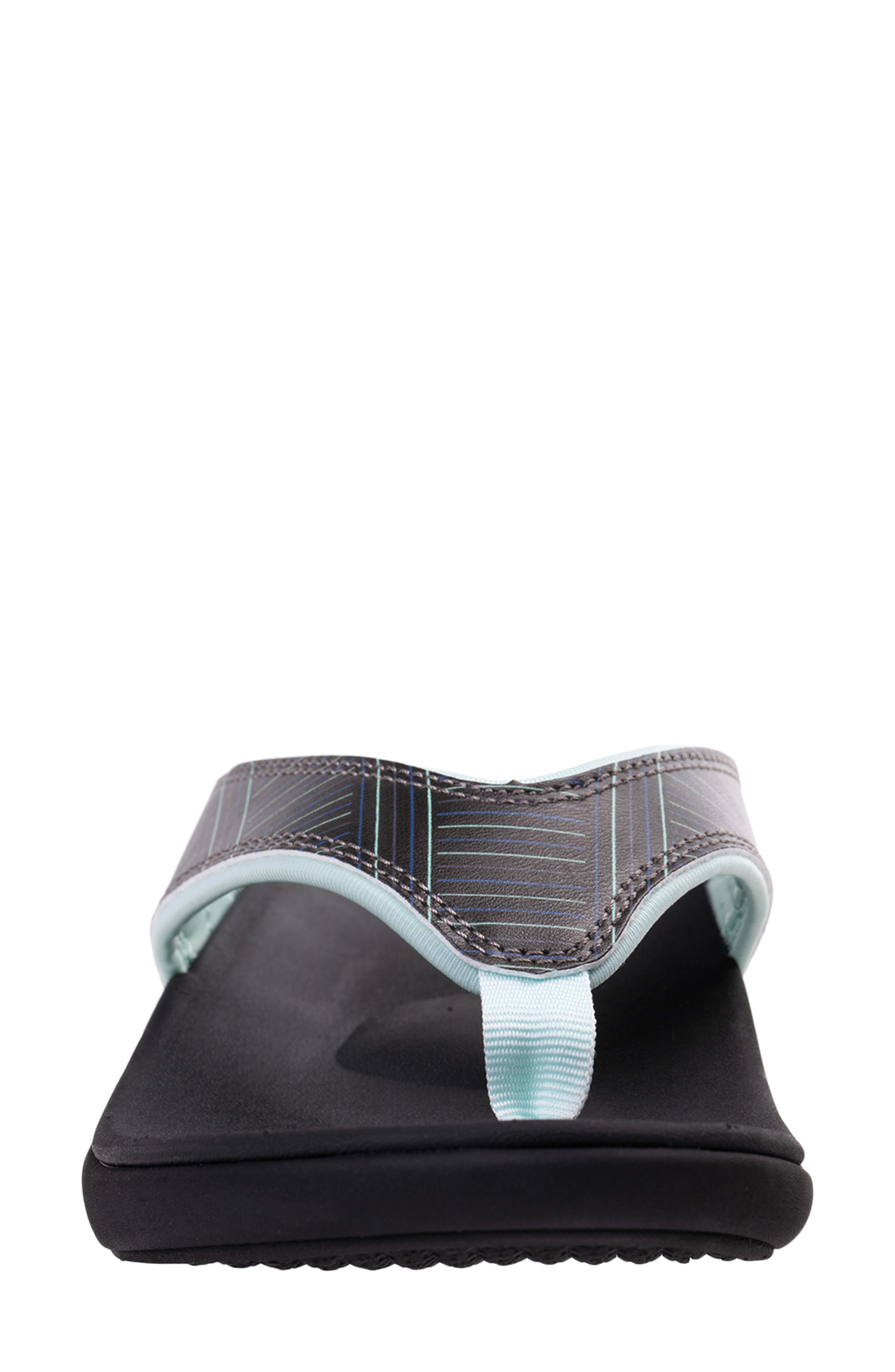 Yumi Summer Stripe Flip Flop, Alternate, color, BLACK