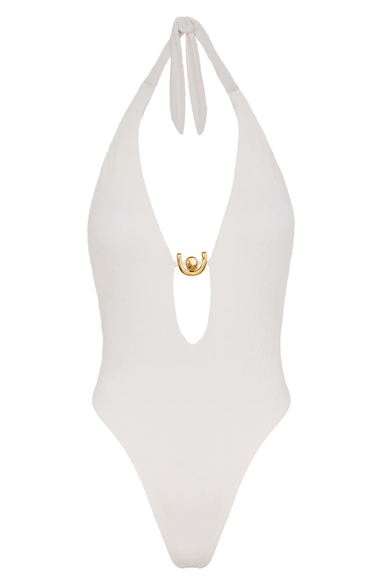 ViX Paula Hermanny Firenze Kori Cutout One-Piece Swimsuit, Alternate, color, White