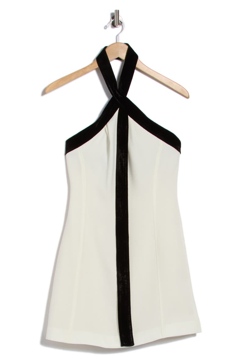 Jolie Halter Neck Minidress, Main, color, IVORY MULTI