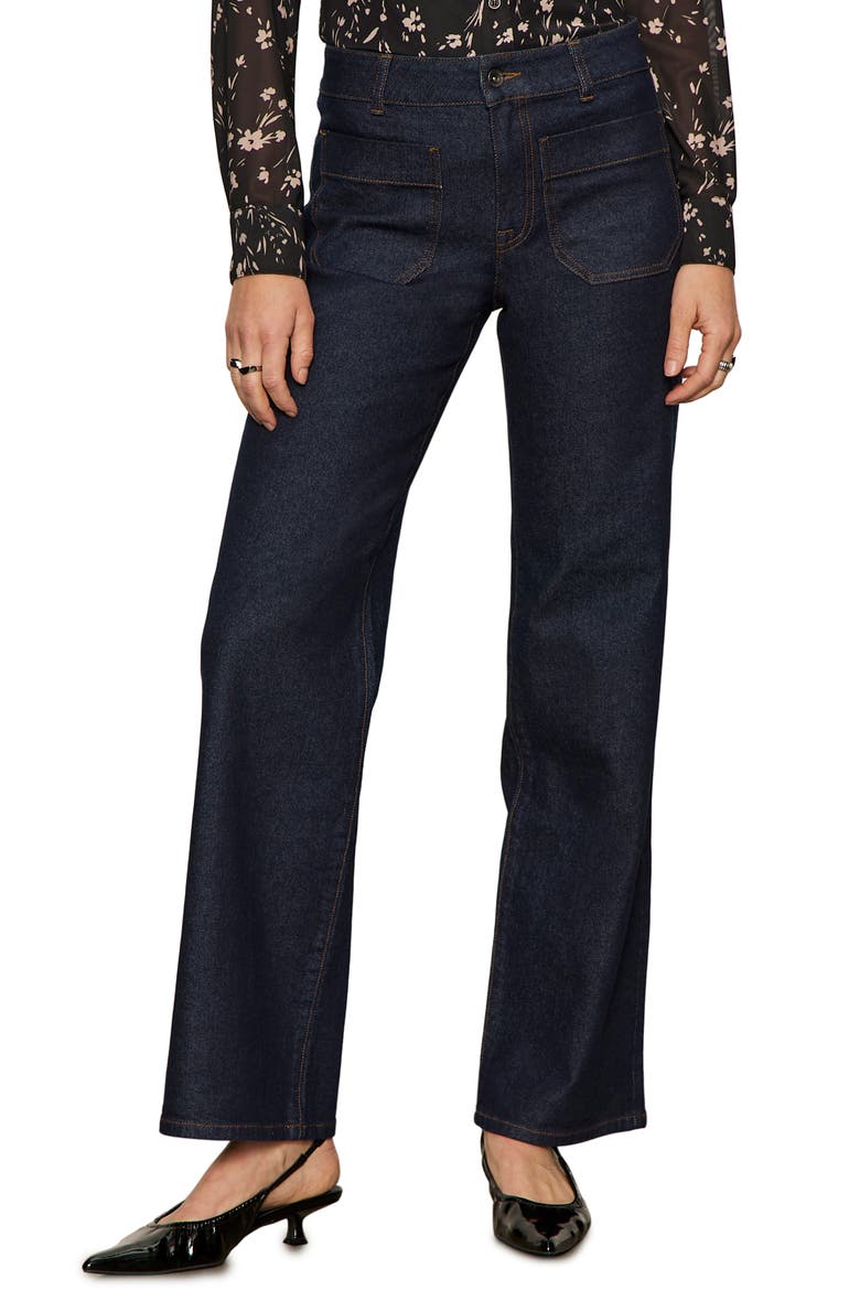 Marine Mid Rise Wide Leg Jeans, Main, color, FIRST BLUE