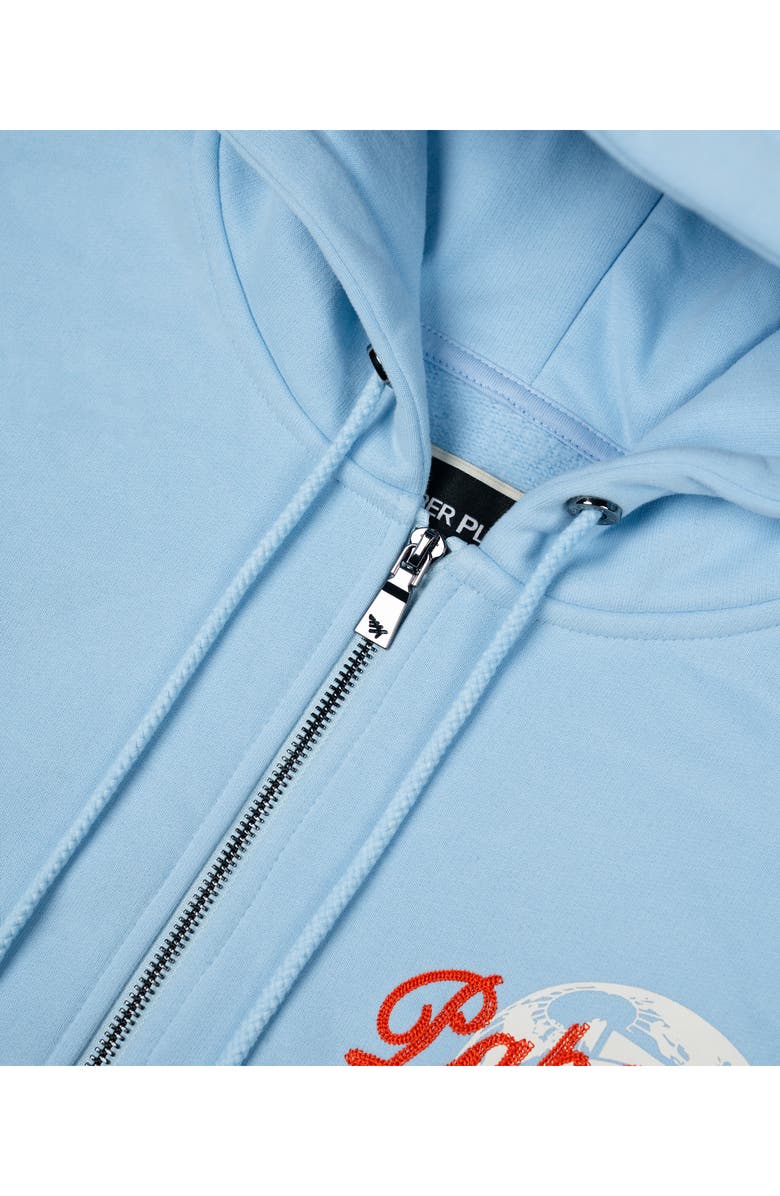 PAPER PLANES Dreams to Reality graphic Front Zip Hoodie, Alternate, color, Light Blue