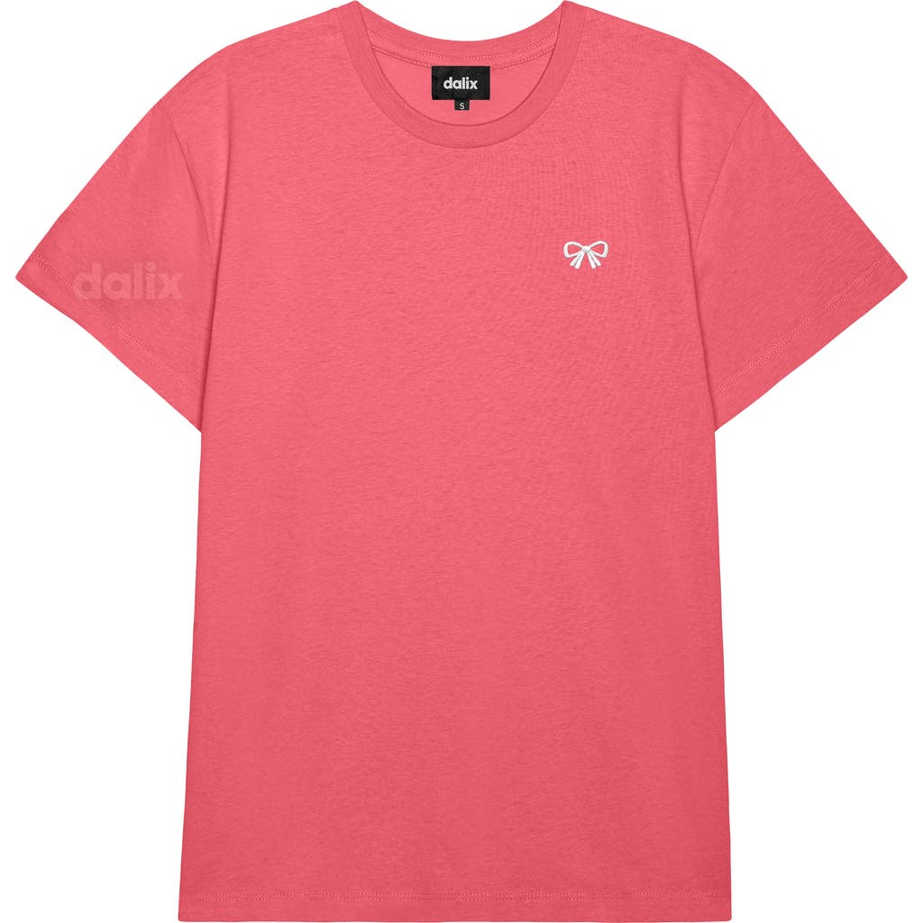 Dalix Womens Bow Lightweight Everyday Tee In Pink