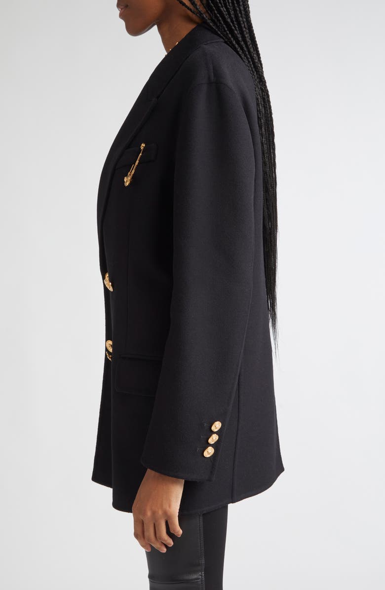 Versace Cashmere & Virgin Wool Peacoat, Alternate, color,