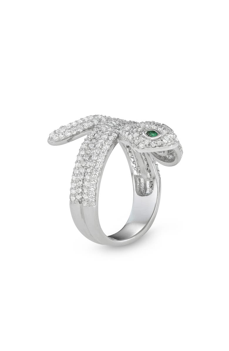 FZN Sterling Silver Cubic Zirconia Snake Ring, Alternate, color, Silver