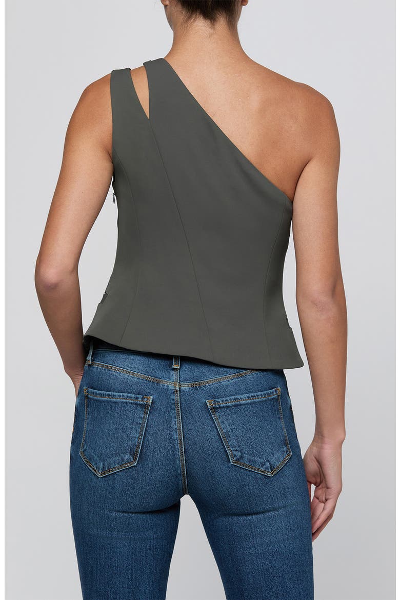Zinnia One Shoulder Vest, Alternate, color, ASH OLIVE
