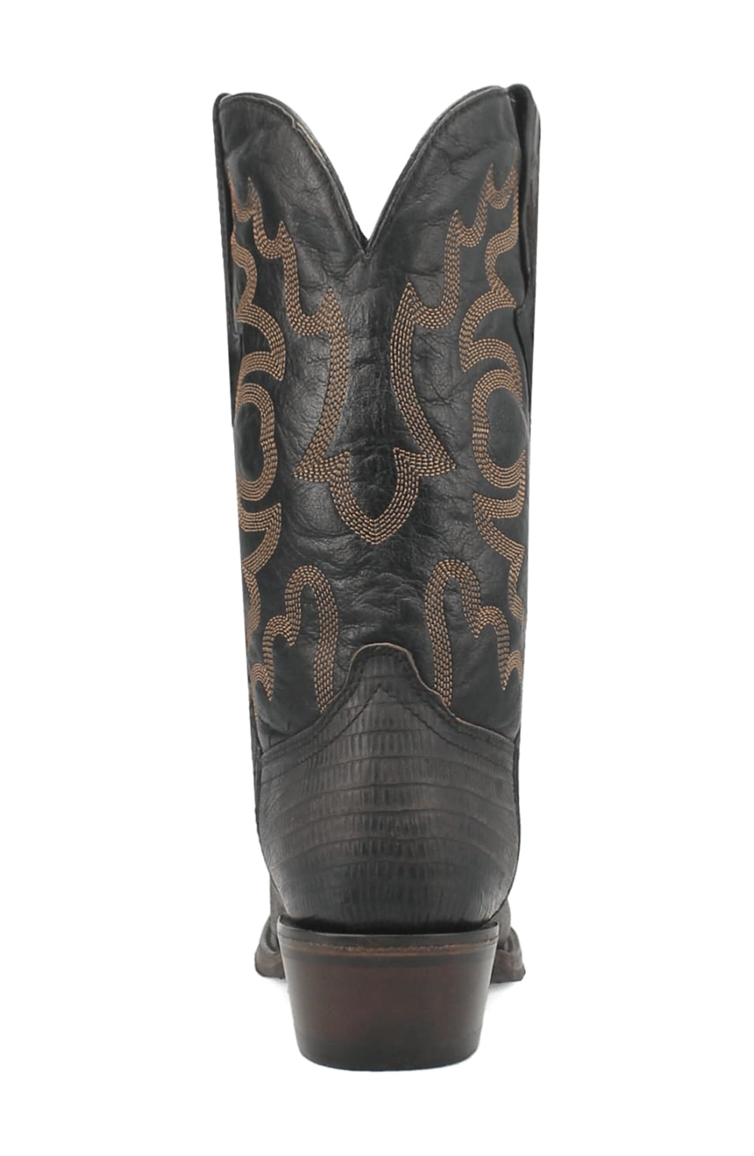 Dingo The Duke Lizard Embossed Cowboy Boot, Alternate, color, Black