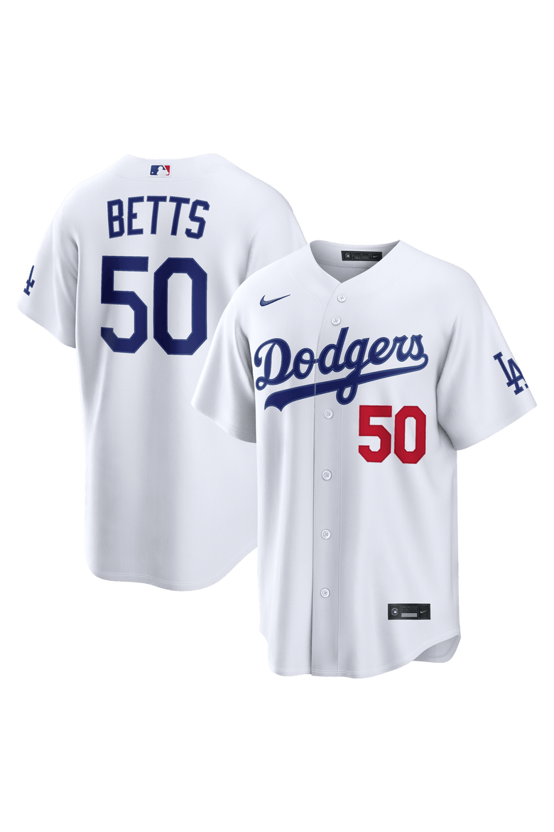 Men's Nike Mookie Betts White Los Angeles Dodgers Home Stadium Jersey, Main, color, White