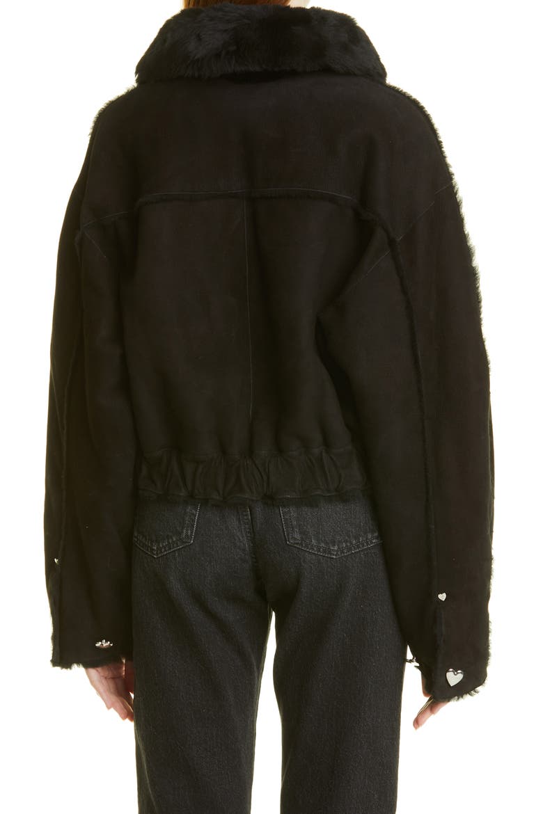 Kahlo Genuine Shearling Crop Jacket, Alternate, color, BLACK