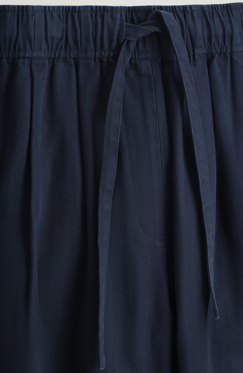 COS Cotton Herringbone Drawstring Pants, Alternate, color, Blue Dark