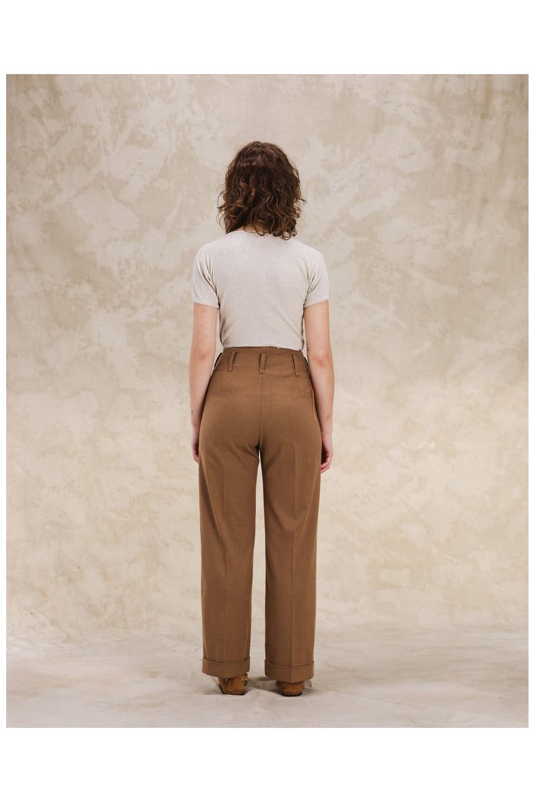 Farrah Pences Flannel Trousers, Alternate, color, CAMEL
