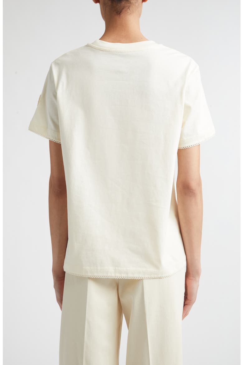 Scalloped Trim Cotton T-Shirt, Alternate, color, WHITE