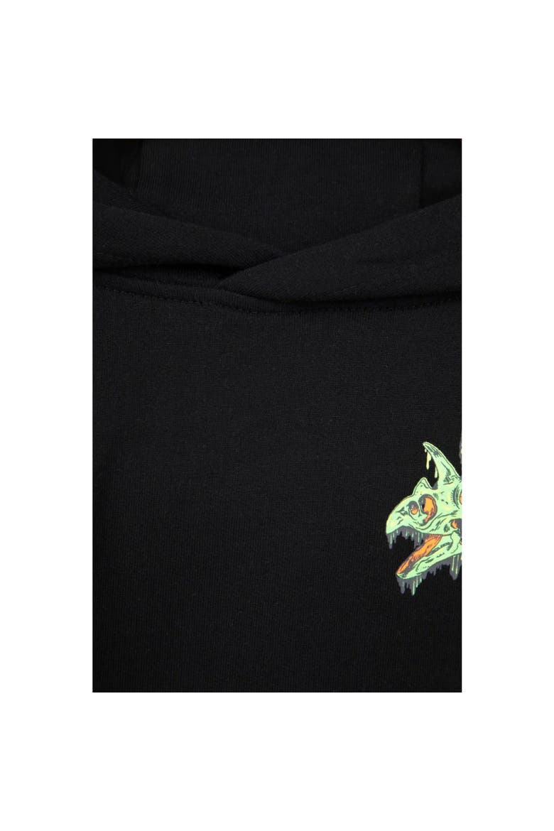 Childrens/Kids Dripping Dino Hoodie, Alternate, color, Jet Black