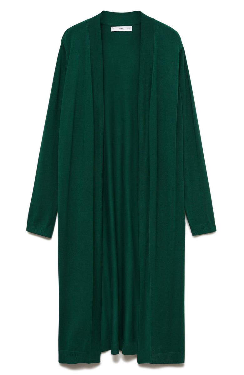 MANGO Longline Cardigan, Alternate, color, Dark Green