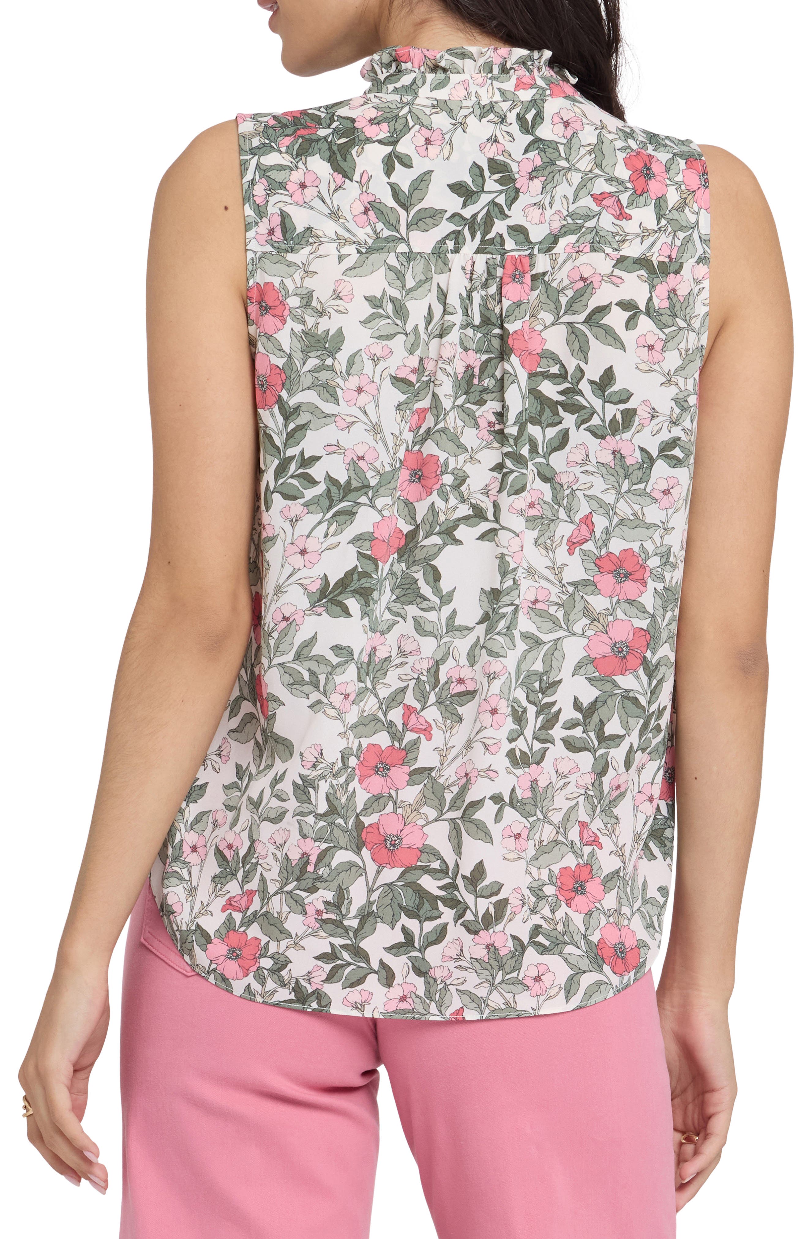 Print Ruffle Neck Sleeveless Top - image 4