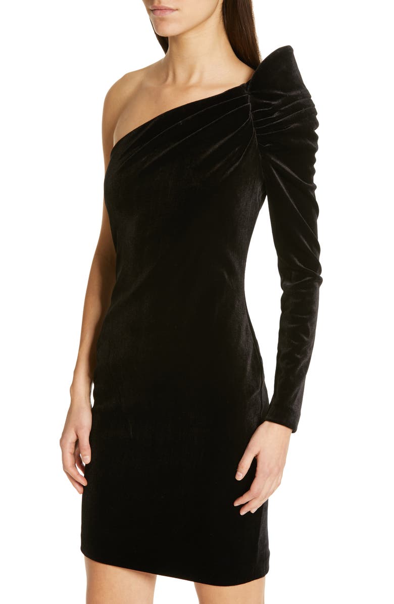 Ted Baker London Awwtum One-Shoulder Velvet Body-Con Dress, Alternate, color, 
