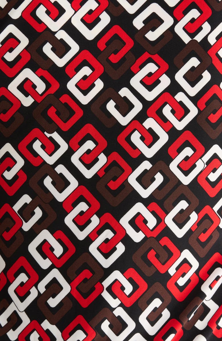 Anne Klein Print V-Neck Top, Alternate, color, Begonia Red Multi