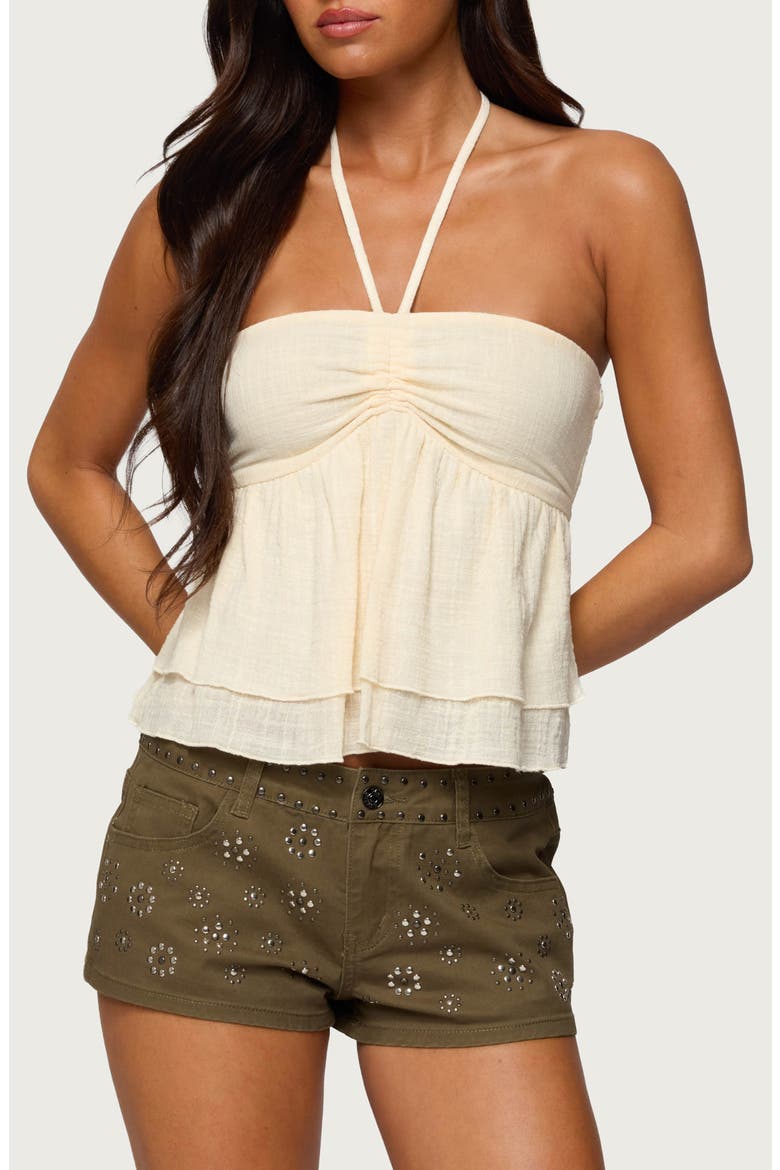 Layered Cotton Babydoll Camisole, Main, color, CREAM