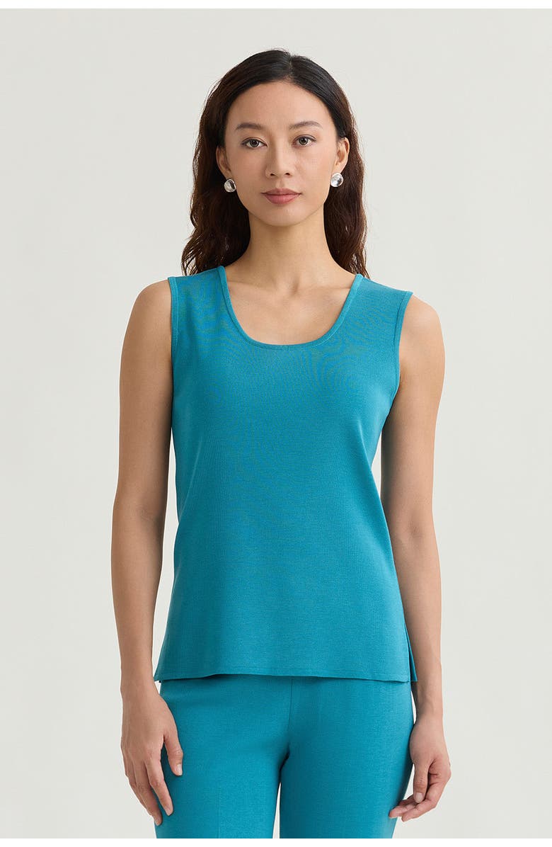 Ming Wang Mid-Length Scoop Neck Knit Tank, Main, color, Nebula