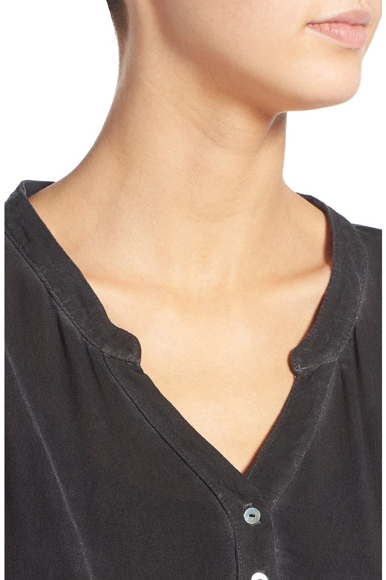 Washed Peasant Blouse, Alternate, color, WASHED BLACK