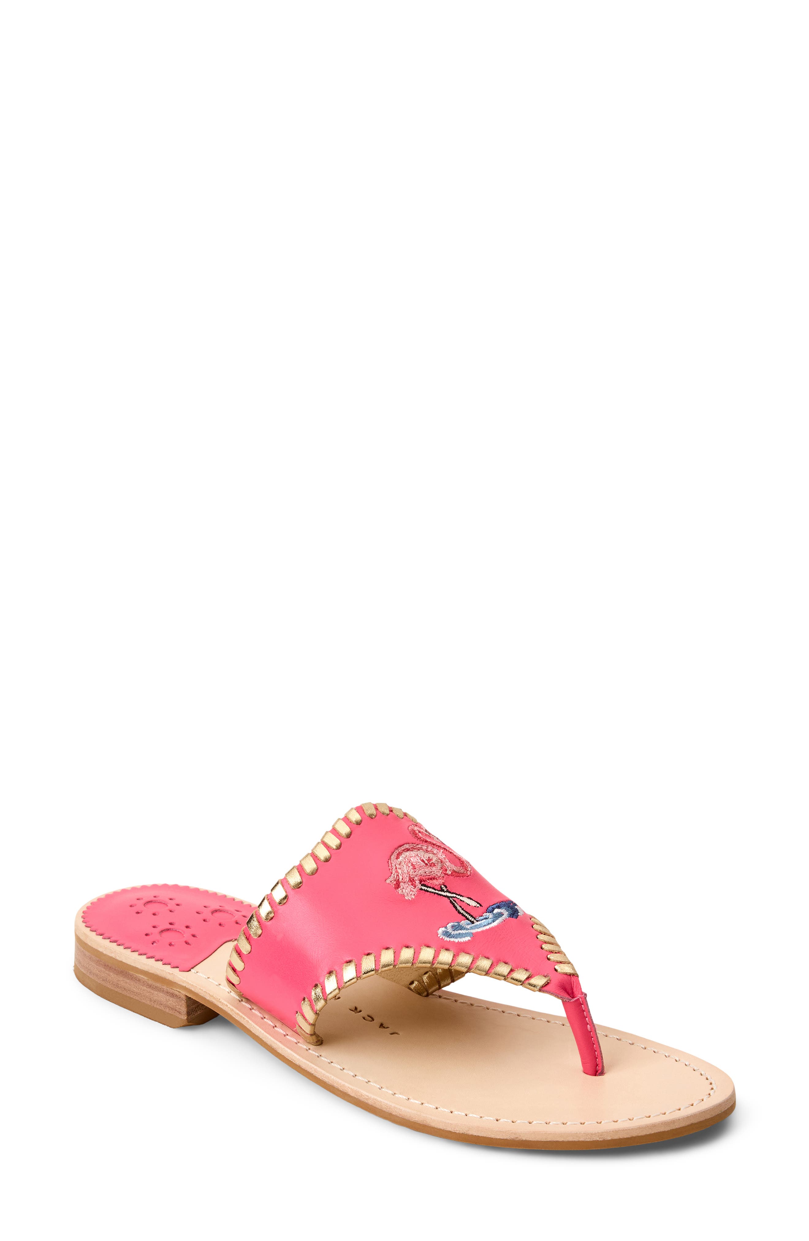 Jack Rogers Embroidered Flamingo Sandal, Main, color, 