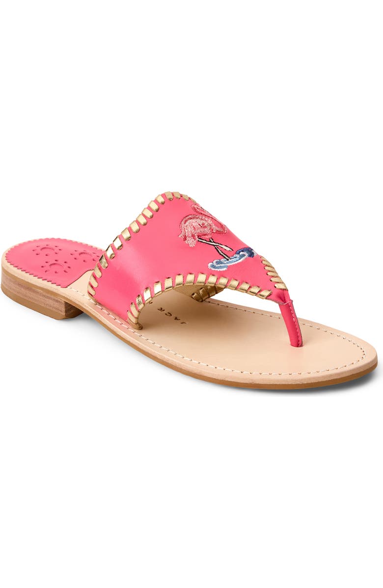 Jack Rogers Embroidered Flamingo Sandal, Main, color,