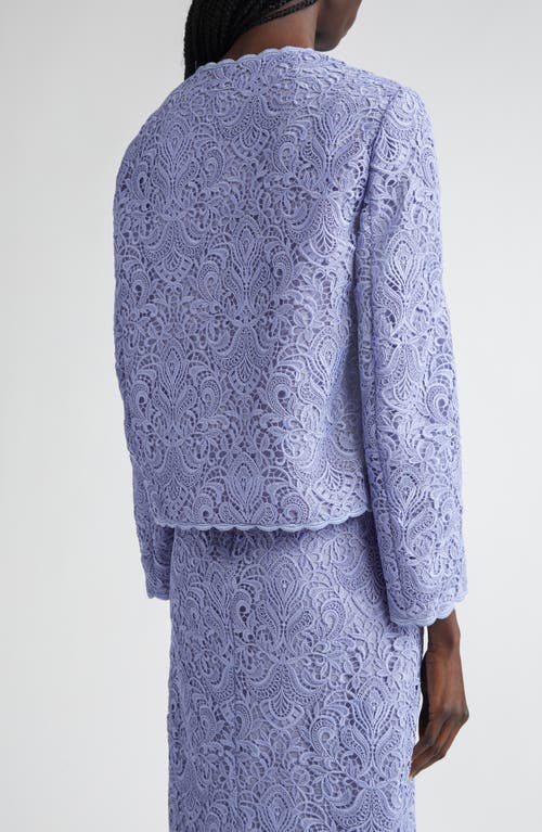 Etro Scalloped Corded Lace Jacket In Purple