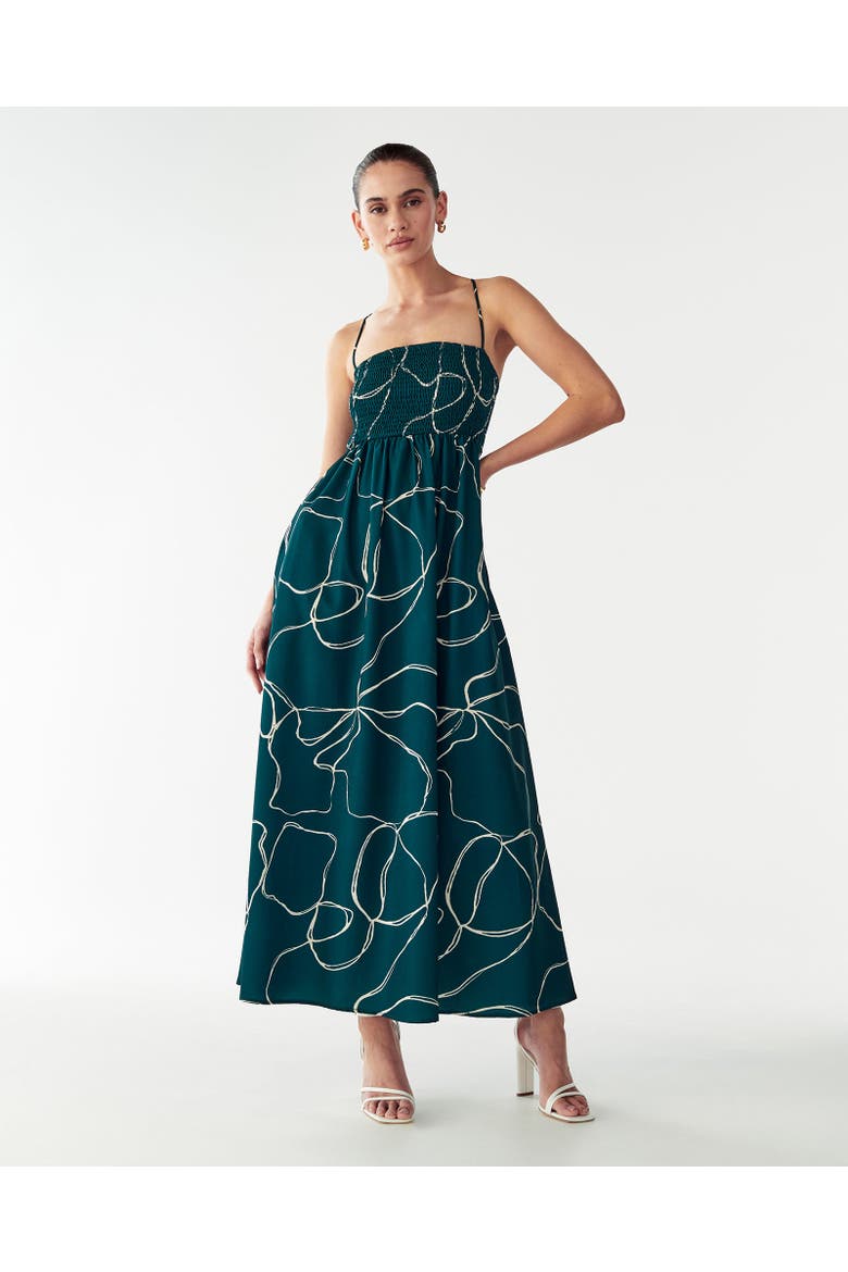 Acamar Maxi Dress, Alternate, color, Emerald Scribble