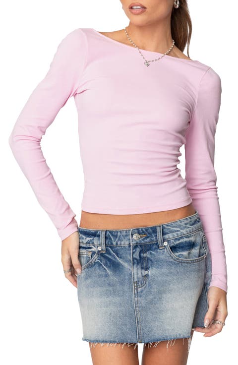 Nila Open Back Bow Long Sleeve Top