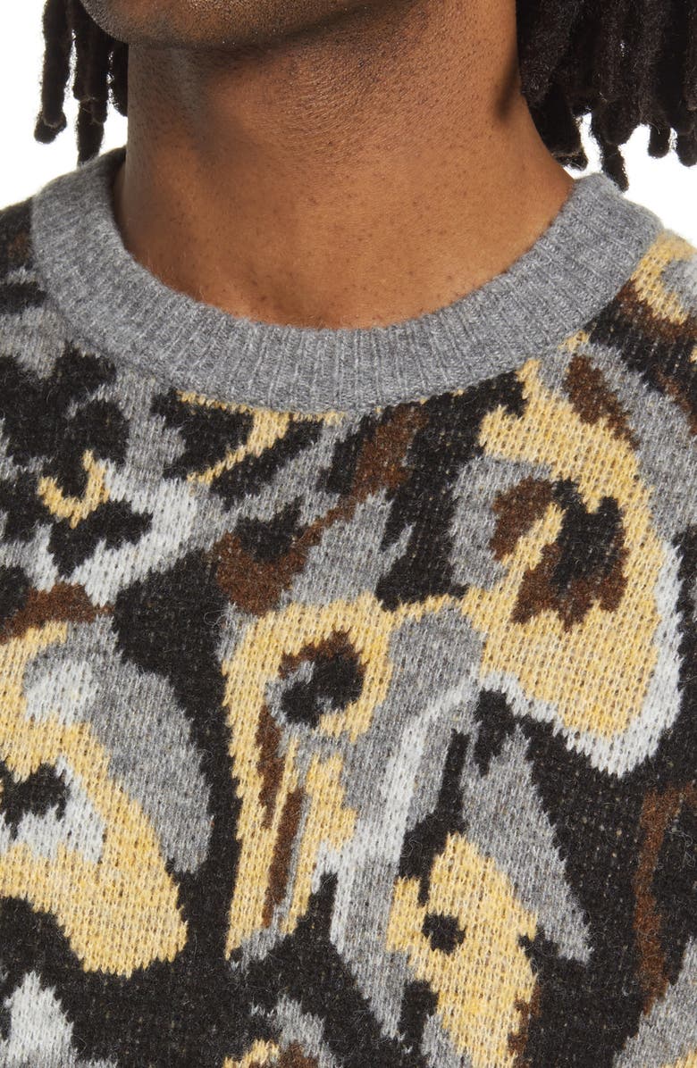 Open Edit Long Sleeve Floral Graphic Sweater, Alternate, color,