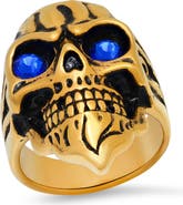STEELTIME Crystal Eye Skull Ring