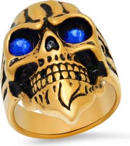 STEELTIME Crystal Eye Skull Ring