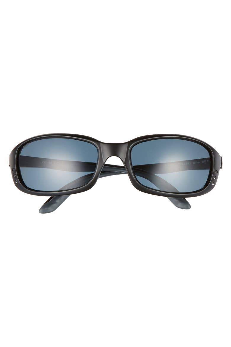 Brine Polarized 60mm Sunglasses, Alternate, color, MATTE BLACK/ GREY