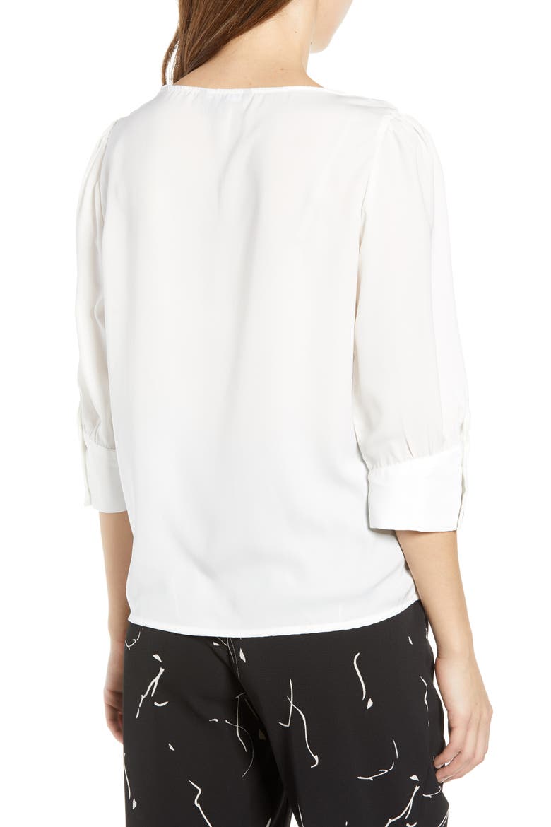 Button Detail Top, Alternate, color, SNOW WHITE