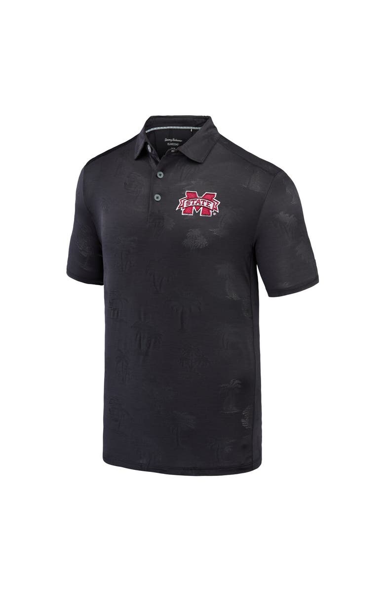 Tommy Bahama Men's Tommy Bahama Black Mississippi State Bulldogs Sport Palm Coast Palmera IslandZone Polo, Alternate, color, Black