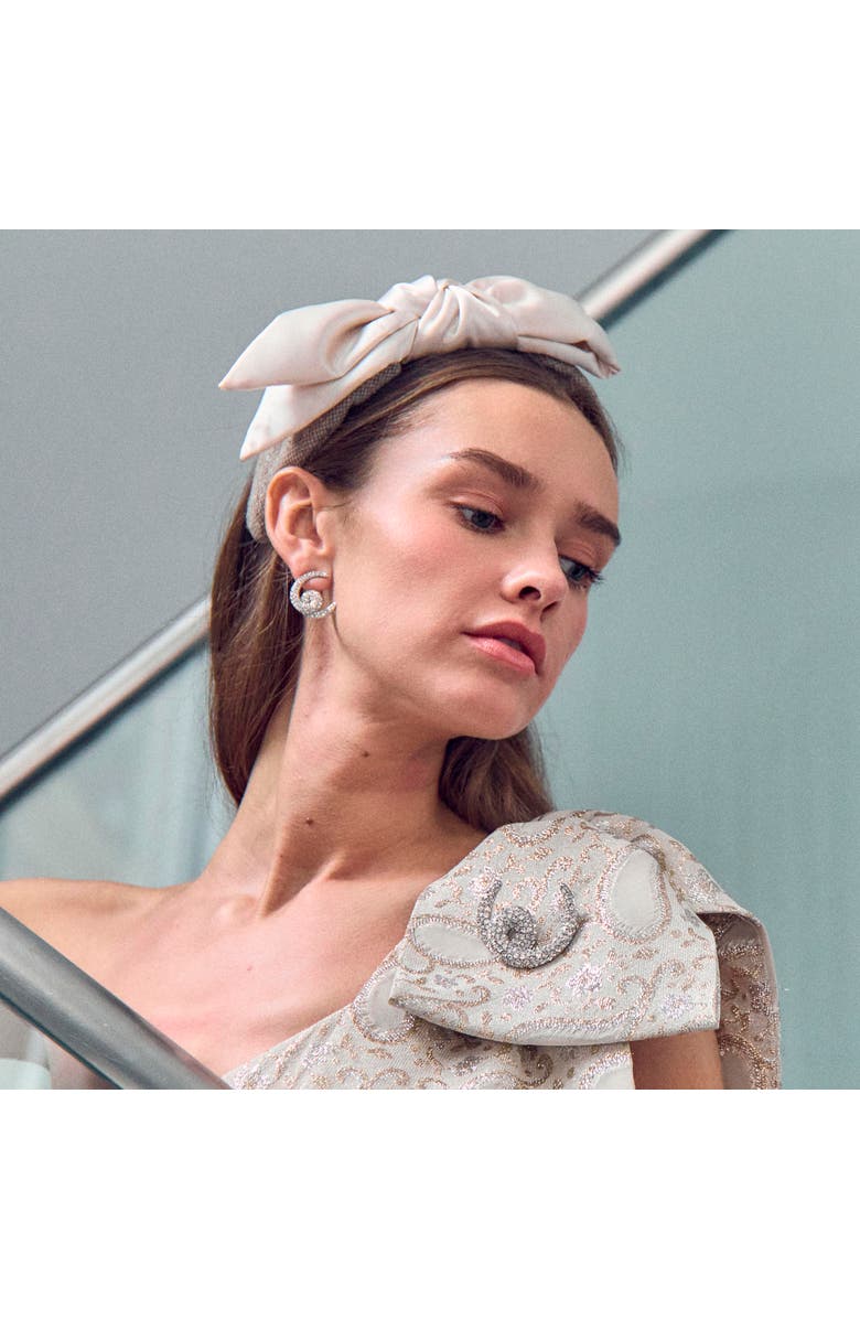 Lele Sadoughi Loop De Loop Pave Earrings, Alternate, color, Crystal 100