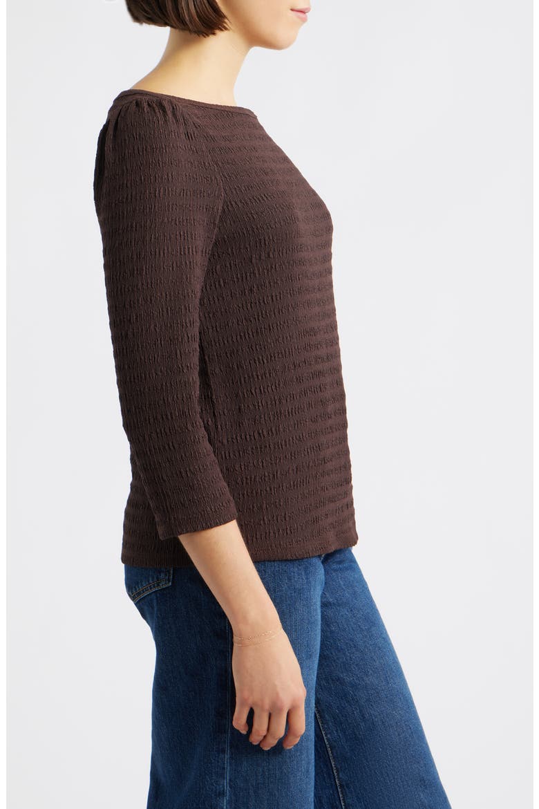 Boat Neck Knit Shirt, Alternate, color, BROWN