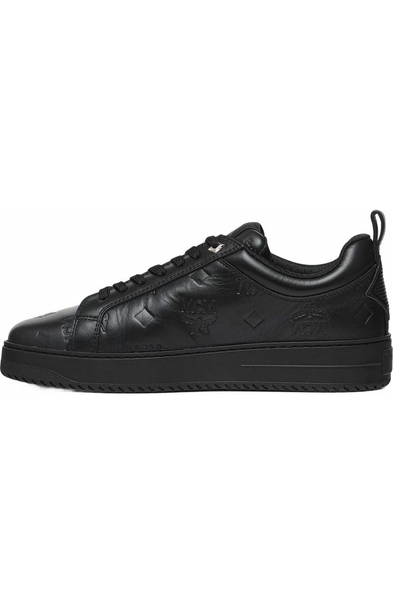 MCM Neo Terrain Lo Sneakers in Monogram Leather, Alternate, color, Black