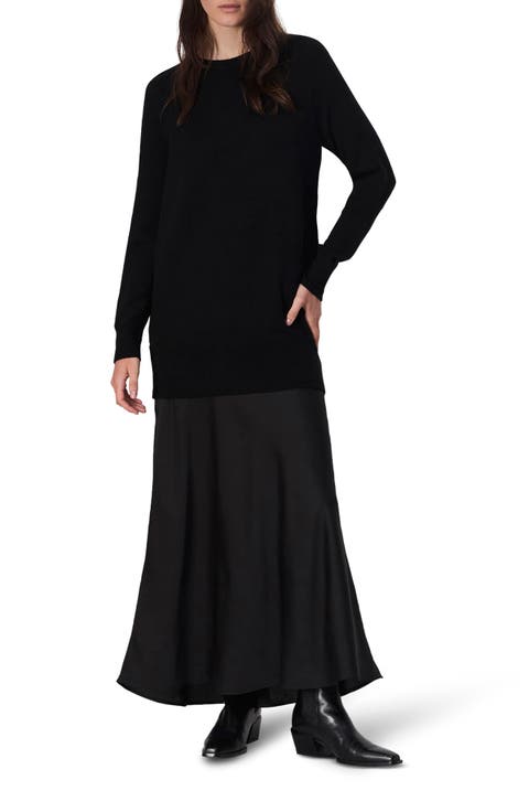 Millie Long Sleeve Mixed Media Wool Blend Sweater Dress